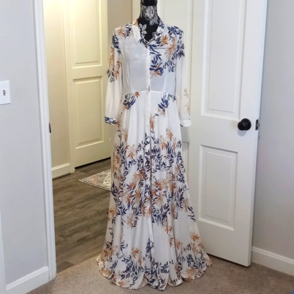 🍂Free People🍂 - Ivory "After The Storm" Maxi Dress - Picture 2 of 16